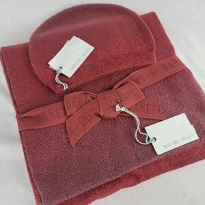 Barefoot Dreams CozyChic Lite Confetti Scarf & Beanie Set Crimson Rosewood NEW
